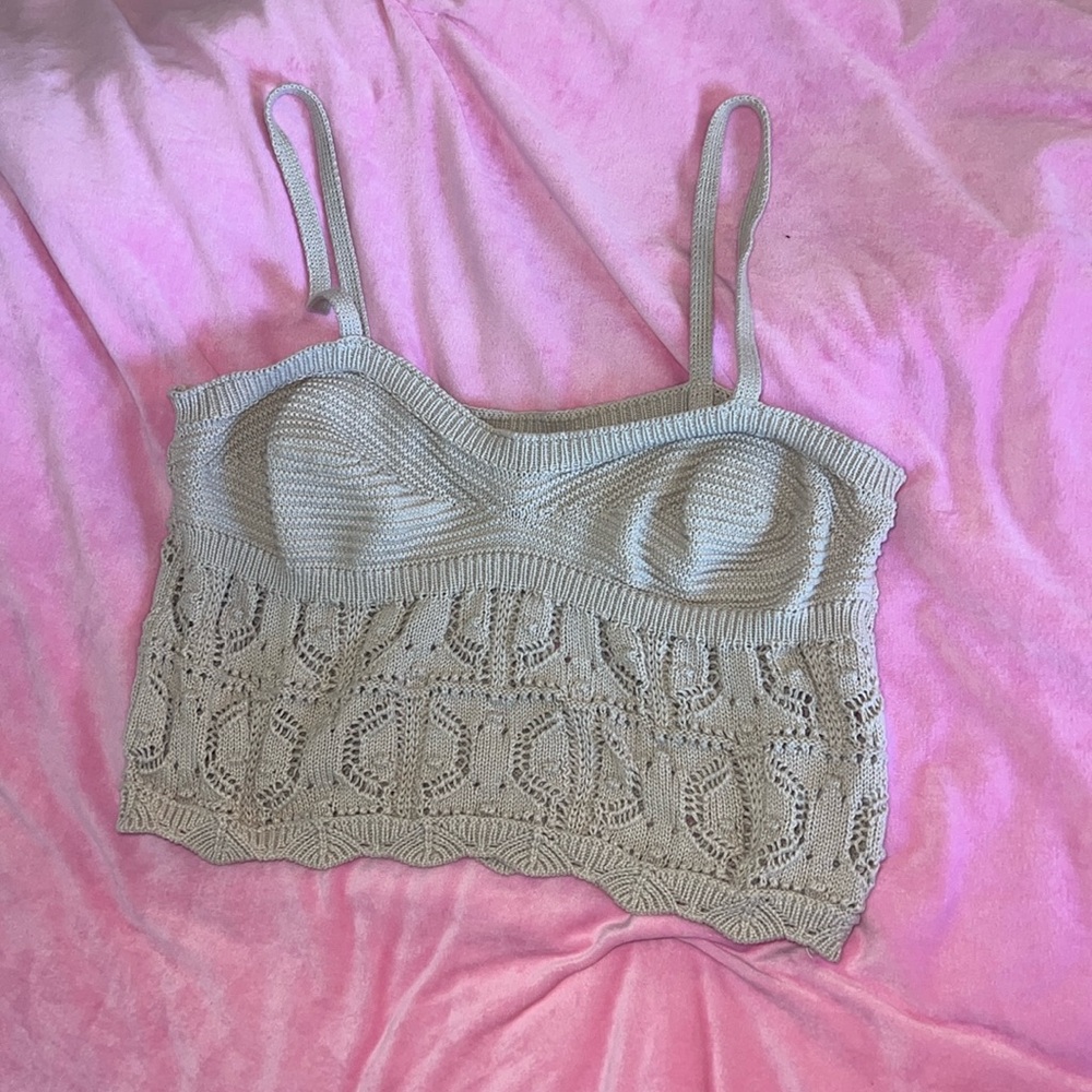 Crop top and Skirt crotchet set